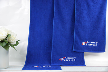 Gym towel wholesale deep blue hand towels with own logo
